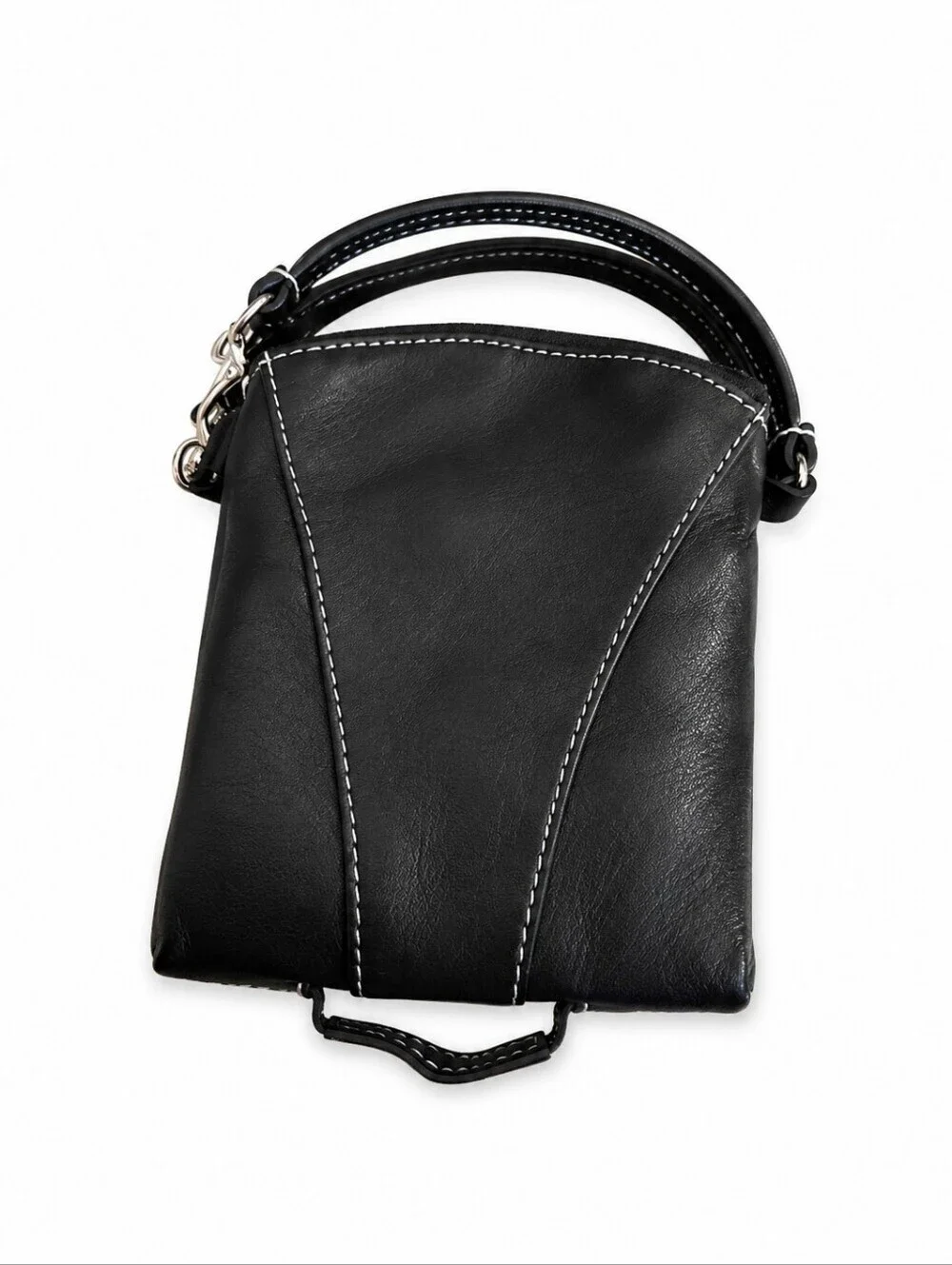 3/$30 VTG Black Leather Mini Folding Change Pouch